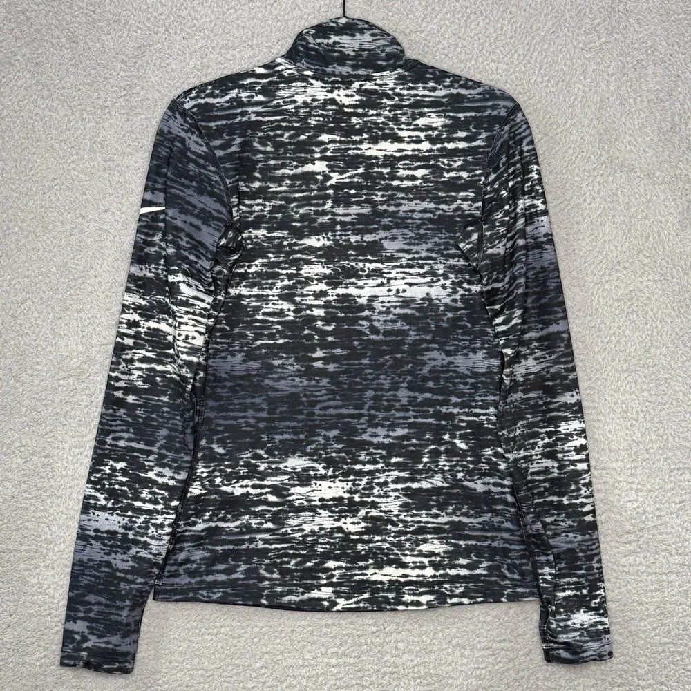 Nike Pro Womens M Dri-Fit Running Long Sleeve 1/2 Zip Black Ink Shirt Mock‎ Neck